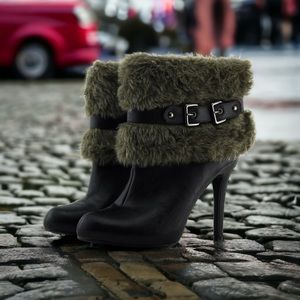 Paprika Fur Ankle Boots Size 9